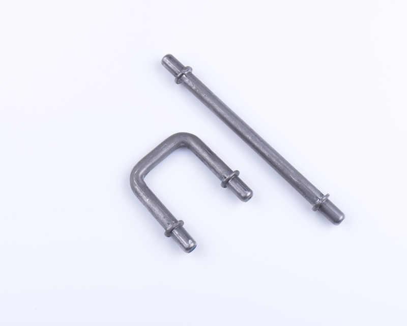 Straight and U-shaped metal rods with integrally formed collars